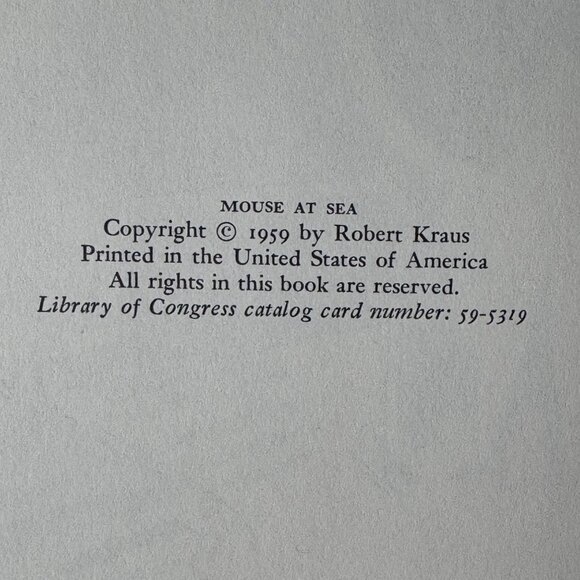 Mouse At Sea By Robert Kraus First Edition Hardcover DJ 1959 Harper Illustrated - Picture 4 of 16